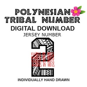 Digital Download Polynesian Tribal Design Vectored Jersey Number 2 only PNG format