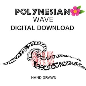 Digital Download Polynesian Tribal Design wave PNG format