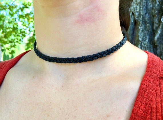 Black Braided Choker, Minimalist Choker, Thick Braided Choker, Simple Braided Choker, Minimalist Necklace