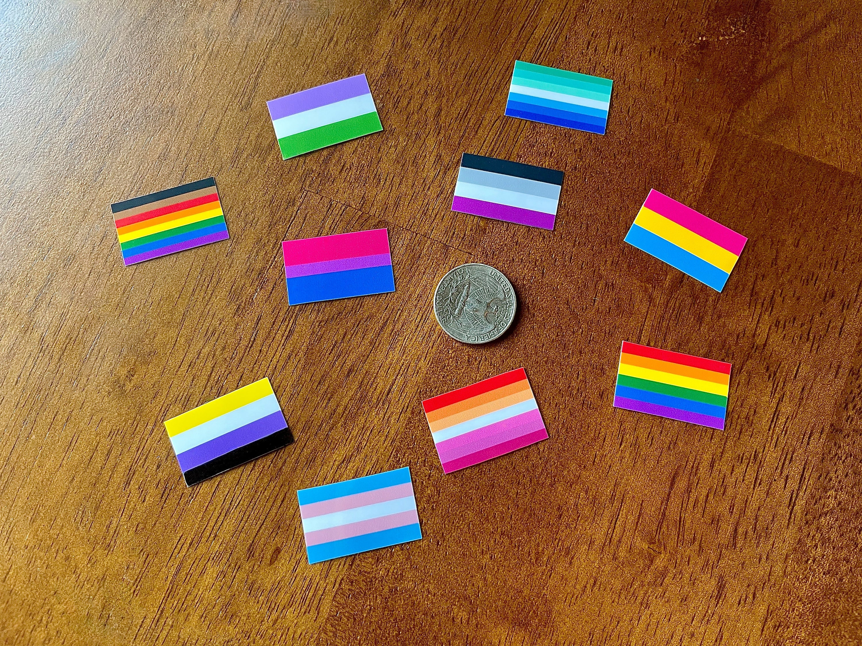 Mini Nonbinary Pride Heart Stickers – Queer Collective