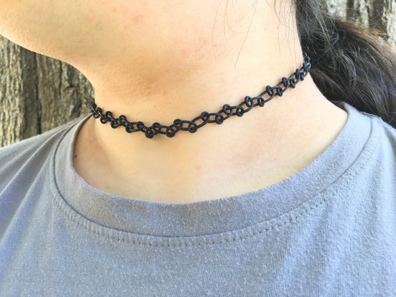 Black 90s Tattoo Choker - Etsy