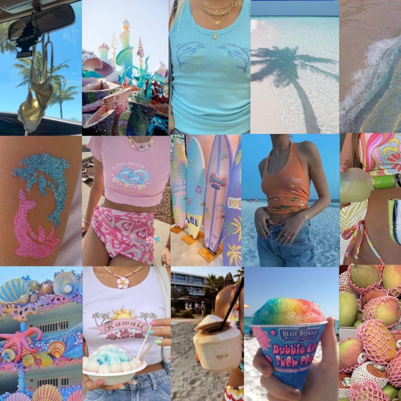 Coconut Girl Aesthetic Wall Collage Kit DIGITAL DOWNLOAD 68 Etsy Hong