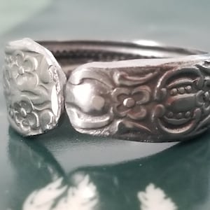 Stainless Steel Spoon Ring, Size 9, Vintage Style, Handmade Ring, Style 4