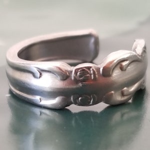 Stainless Steel Spoon Ring, Size 5.5, Vintage Style, Handmade Ring, Style 3