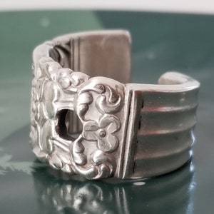 Silver Plated Spoon Ring, Size 8 or 8.5, Rare, Vintage Style, Handmade Ring, Style 5