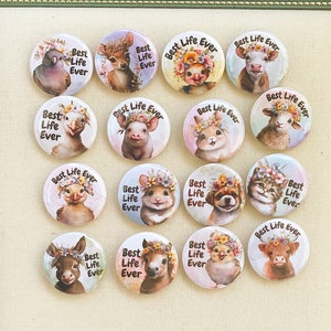 JW Gifts, Best Life Ever Baby Farm Animal Pins - Buttons for Jehovah&#39;s Witnesses