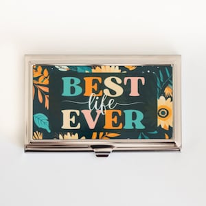 JW Gift, porte-cartes de visite pour Témoins de Jéhovah - La plus belle vie de tous les temps - Floral