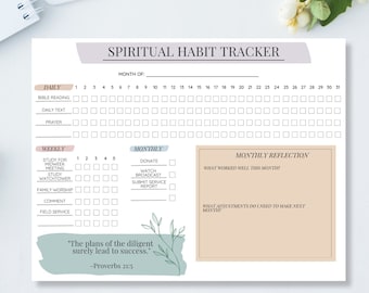 JW Printable Habit Tracker - Download der spirituellen Routine für Zeugen Jewes