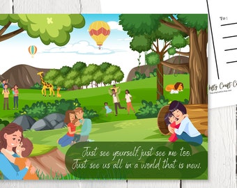 JW Gifts, Paradise Postcard Print - Greeting Card for Jehovah's Witnesses