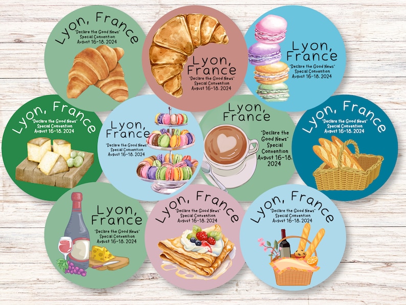 JW Lyon, France Cadeaux, stickers, magnets pour la Convention 2024 Cuisine française Déclarez la bonne nouvelle image 1