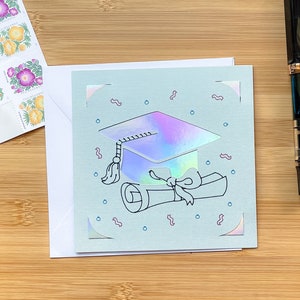 卒業カード - 帽子と卒業証書