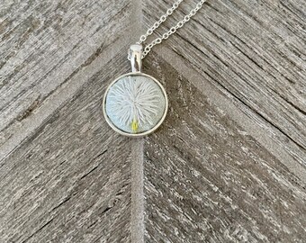 Wish Necklace, Dandelion, Hand Embroidered Necklace, Embroidered Jewelry, Pendant Necklace, Birthday Gifts for Her, Handmade Gifts for Women