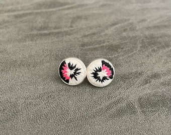 Colorful Abstract Earrings, Hand Embroidered Earrings, Embroidered Jewelry, Handmade Gifts for Women, Boho Earrings, Colorful Studs