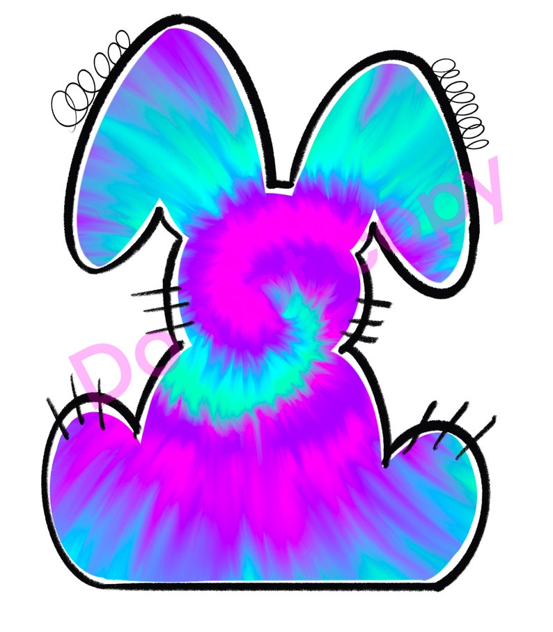 Easter Bunny Clipart Png, Tye Dye, Bunny, Sublimation Designs Downloads ...