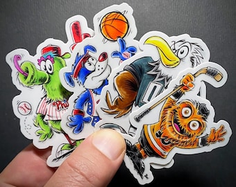 PHILLY MASCOTS Sticker Pack / Phanatic Sticker / Gritty Sticker / Franklin Sticker / Swoop Sticker
