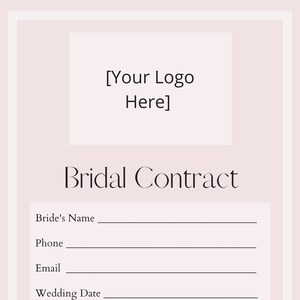 Editable Bridal Makeup Contract