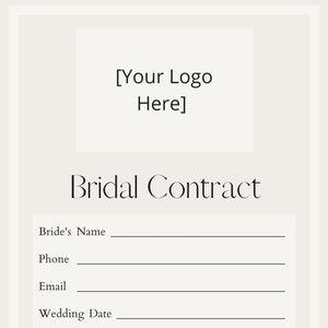 Editable Bridal Makeup Contract Template