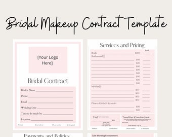 Editable Bridal Makeup Contract Template