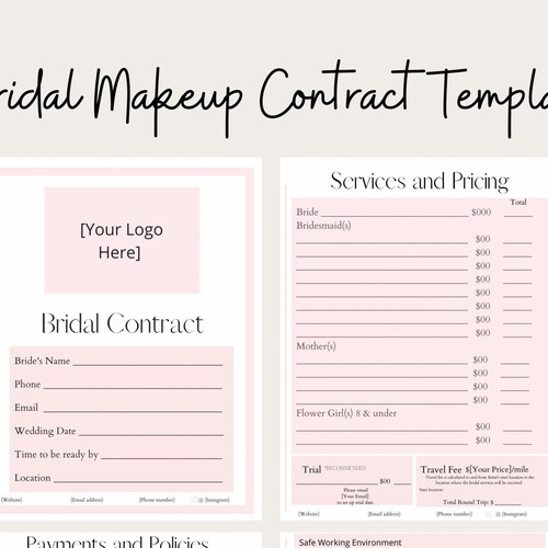 Free Bridal Makeup Contract Template