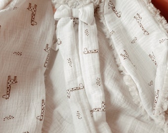 Doudou swaddle / cuddly blanket Fantaisy - Girafons