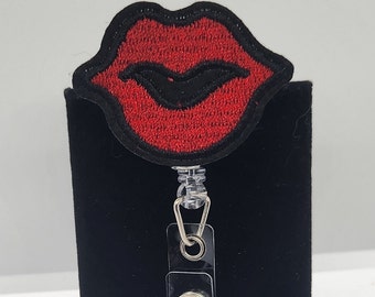 Red Lips Badge Reel