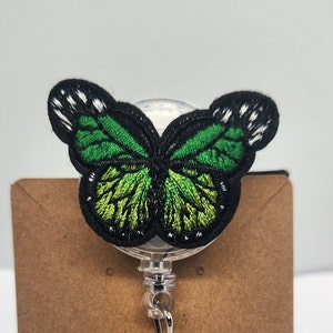 Badge Reel - Green Butterfly