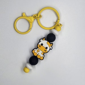 Custom Yellow Cow Keychain