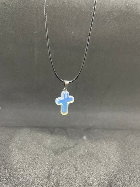 Opalite Cross Necklace - Etsy