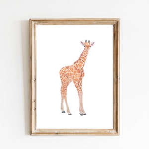 Baby Giraffe Watercolor Print