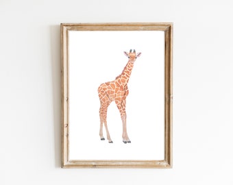Baby Giraffe Watercolor Print