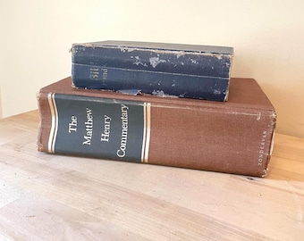 Vintage Christian books, Matthew Henry Commentary 1960, Pocket Bible Handbook 1950
