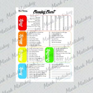 Weekly Cleaning Checklist, Cleaning Planner, Weekly House Chores, Clean Home Routine