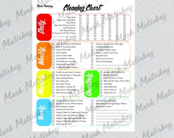 Weekly Cleaning Checklist, Cleaning Planner, Weekly House Chores, Clean Home Routine