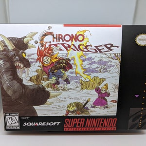 クロノトリガー ゲームカートリッジ 箱とプラスチックスリーブ付き スーパーファミコン Snes RPG USA 任天堂用