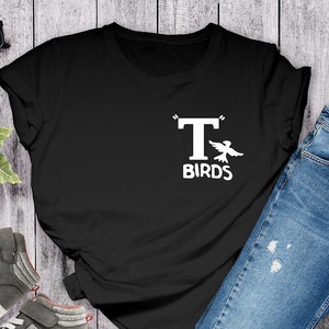 T Birds Black Shirt GREASER Shirt Tshirt Black Grey Lightning Rocker 1950s 50s Movie Outfit Sock Hop mens man Dance Music NEW Unisex T-Shirt