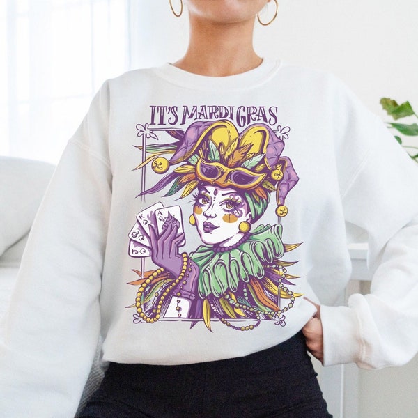 mardi gras flower sweater