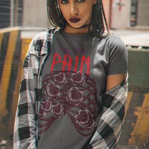 Feel The Pain Skeleton, Heavy Metal T-shirt, Grunge Shirt, Subculture Y2K style, Love Whatever, Anti Valentines Shirt, Cute Metal Unisex Tee