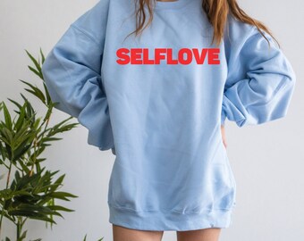 SelfLove Club Sweartshirt, Self Love Pullover, Oversized Hoodie, Aesthetic Sweater, Tumblr Crewneck, Trendy Festival Outfit, Love Pullover