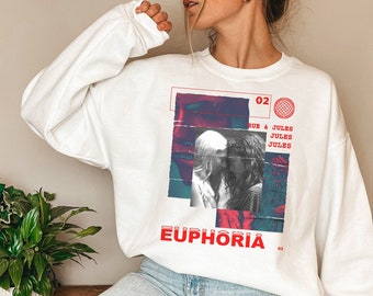 Euphoria Sweatshirt, Team Rue Pullover, Euphoria Fan Gift, Euphoria Vintage Crewneck, Gift For Euphoria Fan, Vaporwave Graphic Sweater