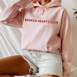 Ex Girlfriend Gift Hoodie, Broken Hearts Club Hoodie, Oversized Hoodie, Cute hoodie For Her, Introvert Shirt, Art Clothing, Tumblr Hoodie image 1