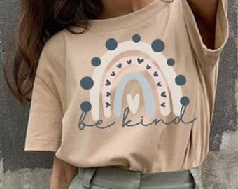 Be Kind Shirt, Regenboog Shirt, Be Kind T-Shirt, Bee Kind Tee, Inspirational Shirt, Oh Happy Day, Motivatie Shirt, Boho Tshirt, Women's Shirt