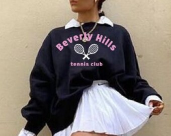 Beverly Hills Tennis Club Crewneck, Tennis gift, Tennis friend, Tennis Player Gifts, Beverly Hills Trend, Tennis Sweater, Tennis Club Outfit