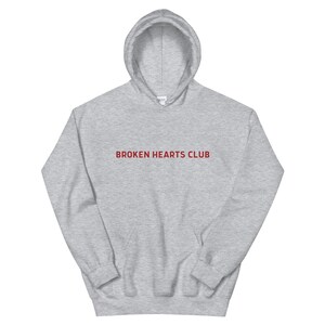 Ex Girlfriend Gift Hoodie, Broken Hearts Club Hoodie, Oversized Hoodie, Cute hoodie For Her, Introvert Shirt, Art Clothing, Tumblr Hoodie Sport Grey