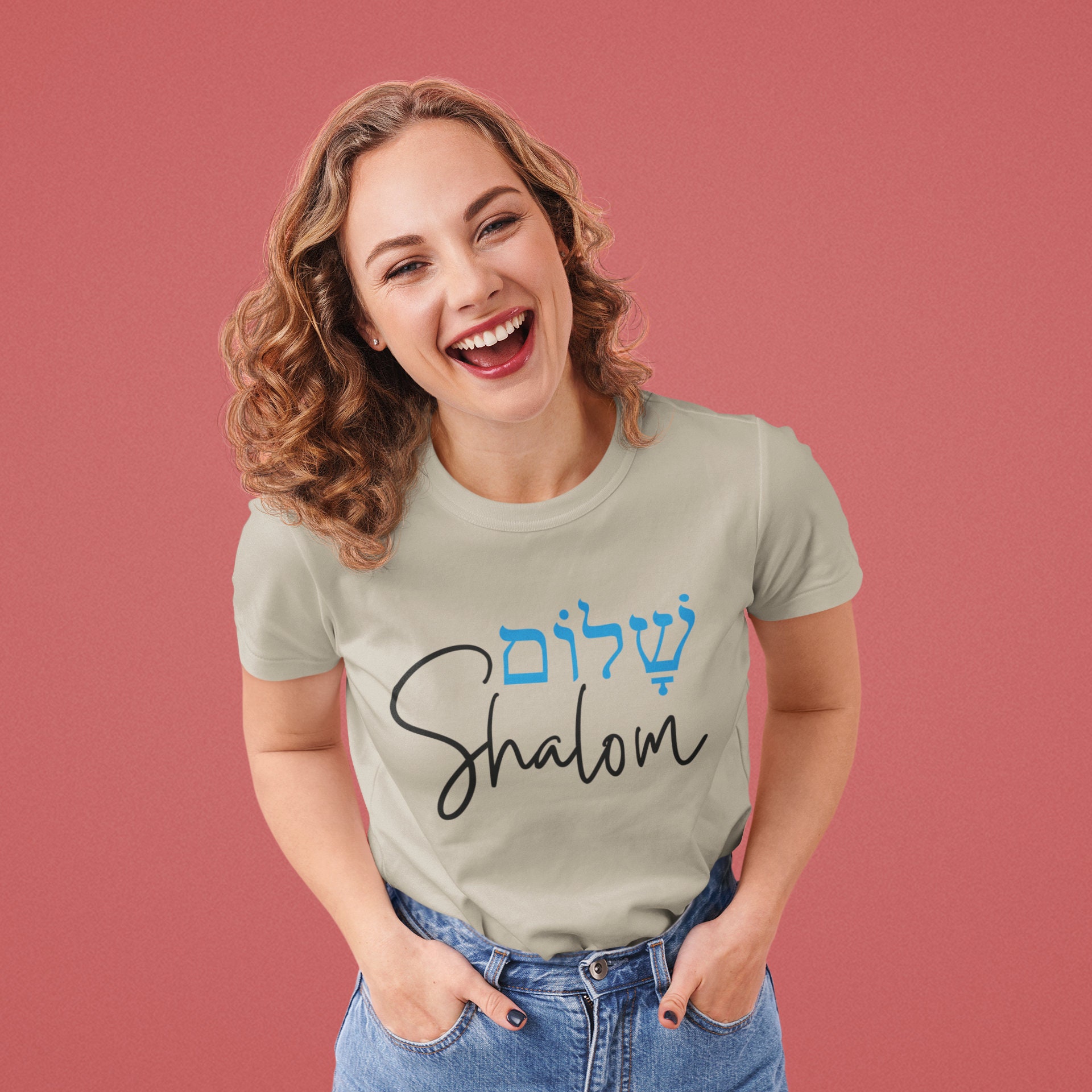 Shalom T-shirt, Jewish Women Shirt, Jewish Cute Shirt, Happy