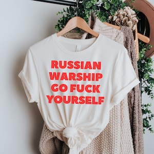 Russian Warship Go F*ck Yourself Shirt, Ukrainian Free Ukraine, Hands Off Ukraine, Anti War Shirt, Peace not War, Gift for Ukrainian Friend
