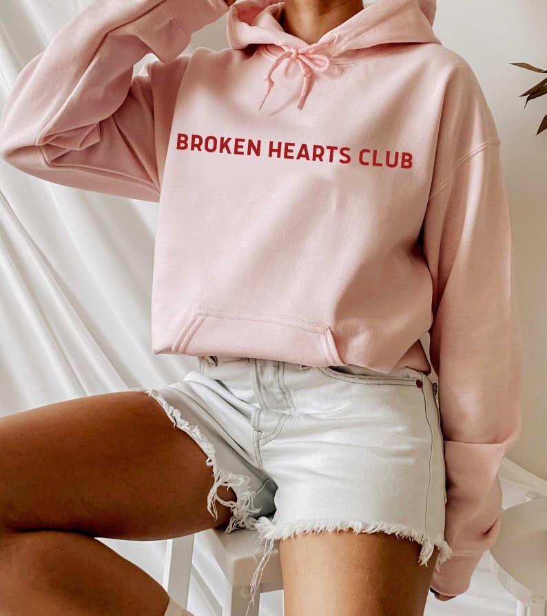 Ex Girlfriend Gift Hoodie, Broken Hearts Club Hoodie, Oversized Hoodie, Cute hoodie For Her, Introvert Shirt, Art Clothing, Tumblr Hoodie image 1