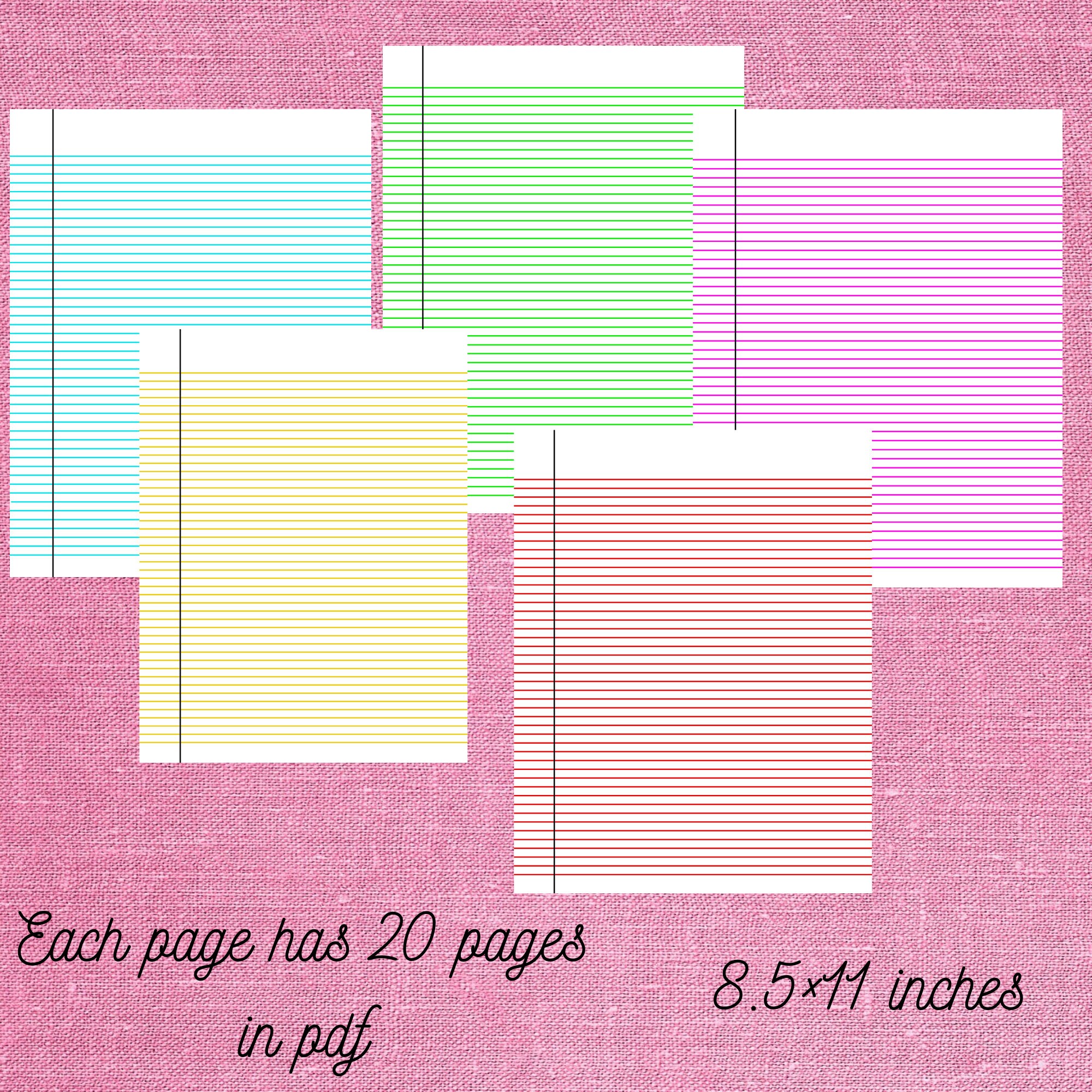 Printable Lined Paper PDF Ruled Paper Digital Paper Etsy UK