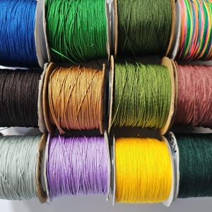 10 Meters 0.6mm Round Braided Nylon Thread 55 Colors, Micro Macrame Cord Jewelry Making Shamballa Beading Thread Color Selection image 9