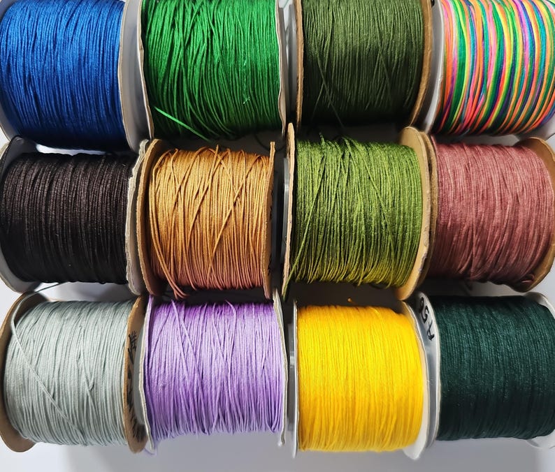 10 Meters 0.6mm Round Braided Nylon Thread 55 Colors, Micro Macrame Cord Jewelry Making Shamballa Beading Thread Color Selection image 9