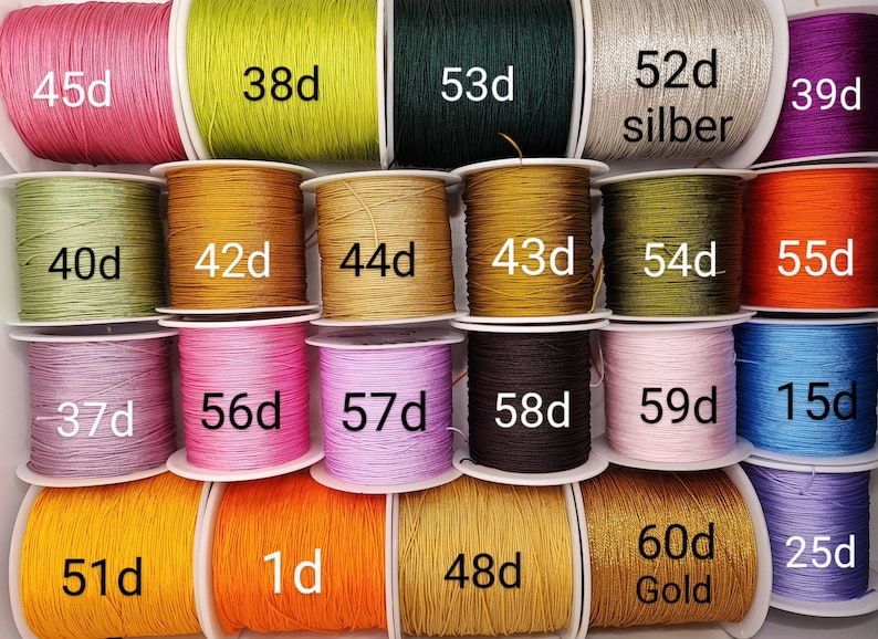 10 meters 0.5 mm nylon yarn 64 colors, micro macrame braided threads knotting jewelry making children's craft ideas pearl thread Miuyki Diy image 3